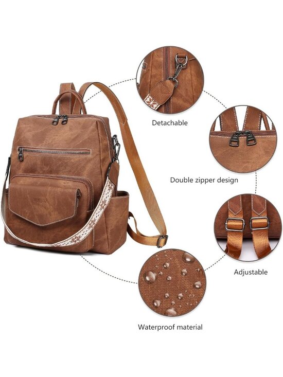 Stylish PU Leather Backpack Purse for Women - Small Travel Handbag & Shoulder main image 4